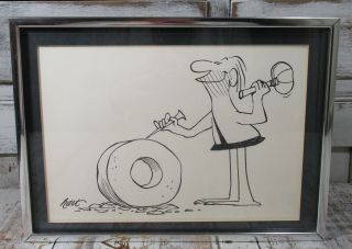 Vintage Johnny Hart B.  C.  Large Scale Cartoon,  Comic,  Caveman Art Sketch