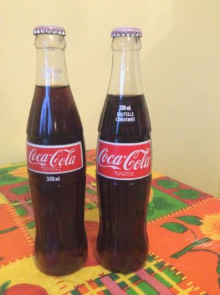 Coca Cola Canada 1970`s Full Coke Bottle Pair