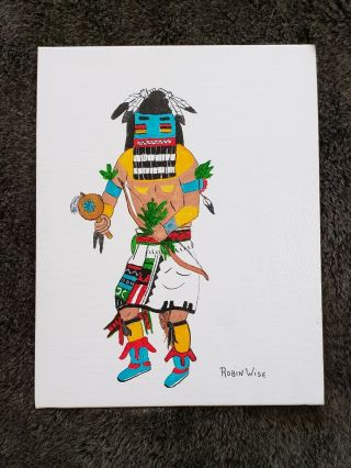 Native American Painting Hopi Kachina,  Heoto.