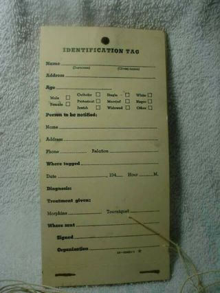 Ww2 Korea Vietnam? A Book Of 20 First Aid Medical Identification Tags