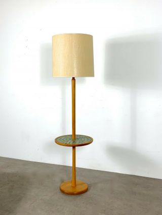 Vintage Mid Century Modern Floor Lamp End Table Martz Tile Marshall Studios 60 
