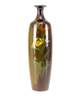 Roseville Rozane Pottery Vase Early 20th Century,  Tall,  Slender Raised Floral
