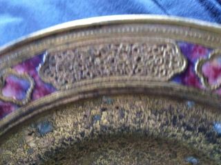 Antique Louis C Tiffany Bronze Enamel Enameled Favrile Bowl Dish Mission Era Art 3