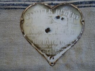 Large,  Vintage,  Circa 1933 " French Famille Heart Memorial Plaque "