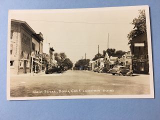 Main Street,  Davis,  California Ca Eastman Rppc Real Photo Postcard Vintage