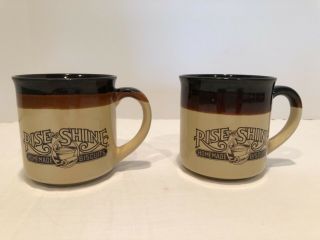 Set Of 2 1986 Hardee’s Vintage Rise And Shine Coffee Mugs