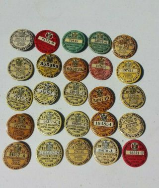 25 Hunting Fishing Trapping York State Vintage License Pins