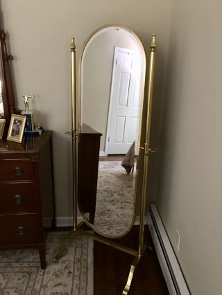 Full - Length Brass Cheval Mirror