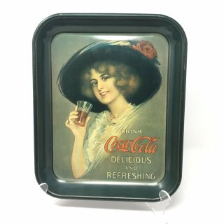 Vintage Coca Cola Advertising Metal Rectangular Tray " Delicious And Refreshing "
