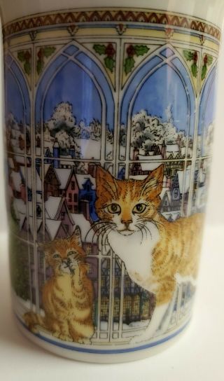 Cat Christmas Snow Window Dunoon Kitten Coffee Tea Mug Cup Made In Scotland