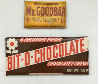 Two Vintage Candy Bar Wrappers Mr.  Goodbar And Bit - O - Chocolate