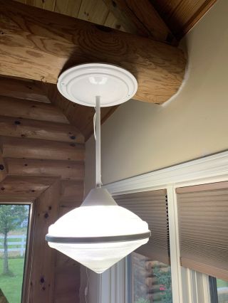 Vintage Holophane Mid Century Modern Ceiling Fixture Light Ufo Shape