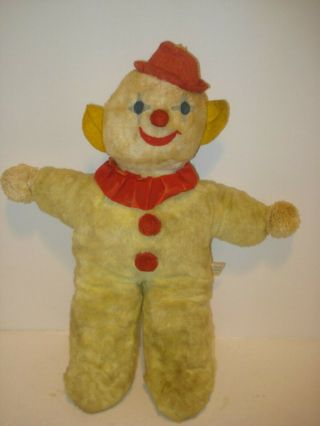 Vintage Bantam Jingle Clown Plush Doll - 13” Tall - Red/white/yellow
