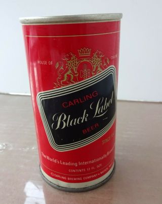 12 Oz Carling Black Label Flat Top Beer Can,  Harvard University Class Of 1948