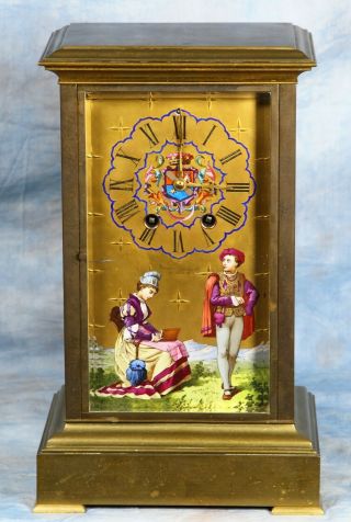 Antique French Crystal Regulator Clock With Sevres Panels 19th Century