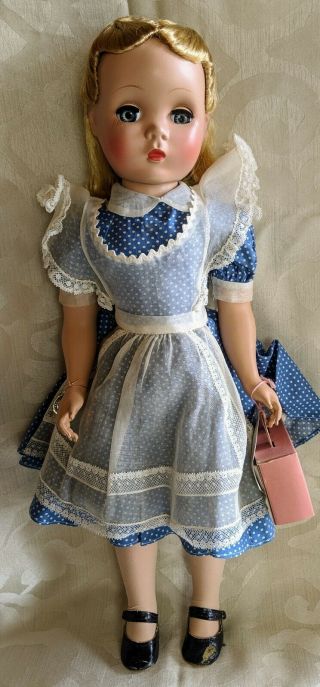 Vintage Madame Alexander (maggie) 17 " Hard Plastic Alice In Wonderland Doll