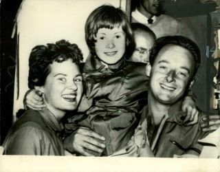 Vintage Photograph Of Donald Campbell With His Wife And Daughter Georgina
