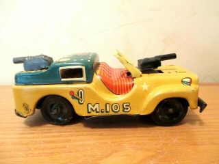 Vintage Trade Mark Modern Toys Tin Friction Military Jeep