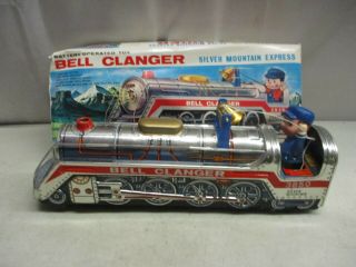 Vintage 1969 Modern Toys Tin Bell Clanger Metal Train Toy Japan