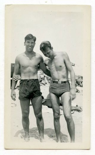 26 Old Photo Affectionate Swimsuit Soldier Buddy Boys Men Bulge Snapshot Gay
