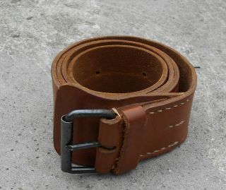 Yugoslavia Jna Soldiers Leather Belt (opasac) 86 - 108 Cm 34 - 43 " 1990s