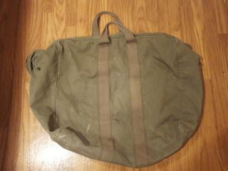 Vintage Us Military Large Heavy Canvas Duffle,  Army Green