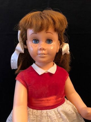 Vintage Chatty Cathy Red Head Hard Face Pigtail Tagged Outfit