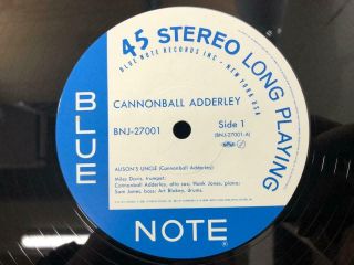 45 RPM CANNONBALL ADDERLEY ALISONS BLUE NOTE BNJ 27001 OBI STEREO JAPAN LP 3