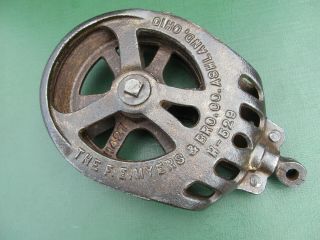 Vintage F E Myers & Bros Co H - 529 Cast Iron Hay Trolley Drop Pulley