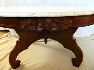 Vintage Rose Mahogany Kimball Oval Coffee Table With Marble/Granite Top 2