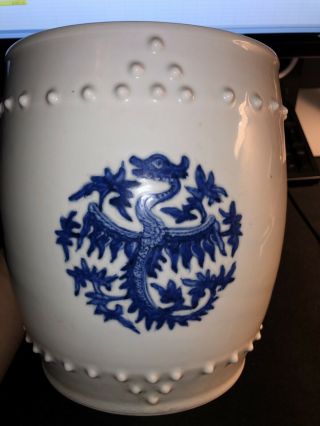 Antique Chinese Porcelain Blue And White Flower Pot