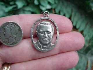 Vintage Sterling Silver - Pope Pius X - Catholic Pendant Medal