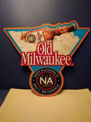 Beer Sign Metal Old Milwaukee Non Acholic Malt Beverage