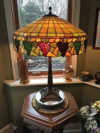 Large Bradley And Hubbard Lamp,  Handel,  Tiffany Era,  Arts And Crafts Lamp 2