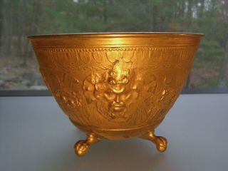 Antique 19th Century Gilt Bronze Bowl Urn Claw Feet