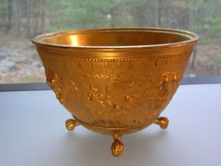 Antique 19th Century Gilt Bronze Bowl Urn Claw Feet 3