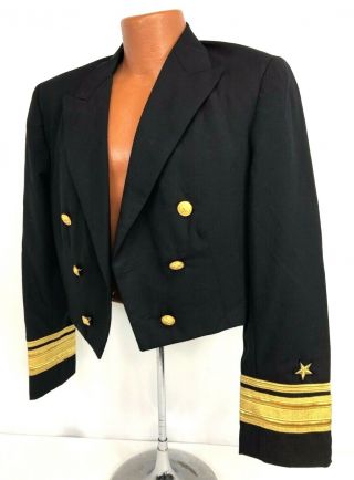 Vintage Us Navy Rear Admiral Formal Dinner Dress Blue Jacket