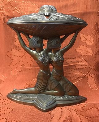 Vantines Twin Egyptian Revival Incense Burner 1286 Antique Art Deco C1920 