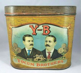 Vintage Y - B 10¢ Cigars Tin Litho Large Tin Humidor Yocum Brothers