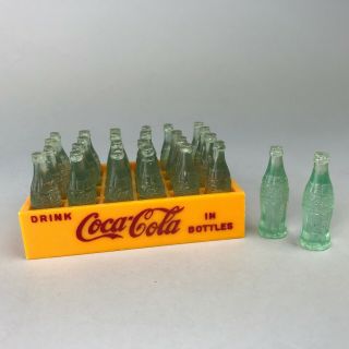 Vintage Miniature Advertising Coca - Cola 24 Bottle Case W/ 26 Mini Coke Bottles
