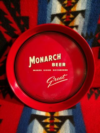 1930s Metal Monarch Beer Tray " Makes Good Occasions Great " Chicago Il.  12 "