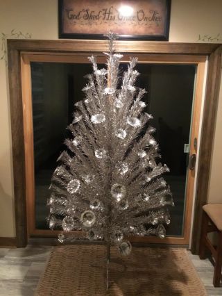 Vintage 7 Ft Pom Pom Royal Pine Aluminum Christmas Tree