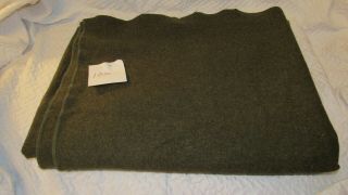 Vintage Us Army Wool Blanket Dark Olive Green 66 " X 84 "