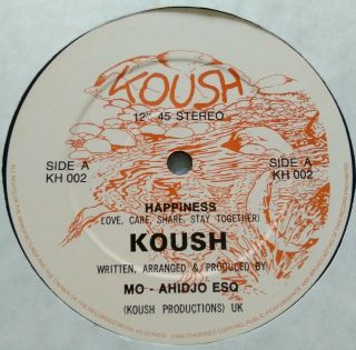 Rare Private Modern Soul Boogie 12 " Koush Happiness/ Check It Out Kh002