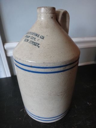 Antique Salt Glazed Stoneware Jug Paris Perfume Co Bottle Jersey City Jersey