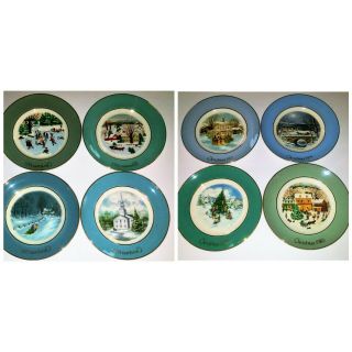 Set Of 12 Avon Christmas Collector Plates 