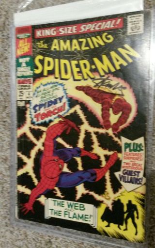 Spider - Man King Size Annual 4 - Signed By Stan Lee - Key Comic - Cgc It