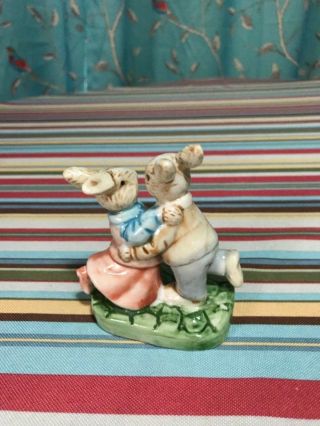 Vintage Collectible Bunnies Dancing Figurine 2