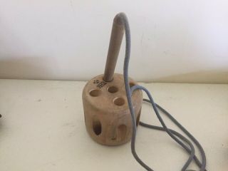Vintage Traditional Sewing Bobbin Wood Toy With Cord Aarikka Finland 1960 - 70s