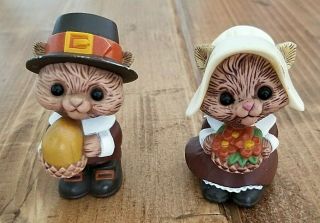 Thanksgiving Pilgrim Plastic Squirrel Chipmunk Salt And Pepper Shaker Set
